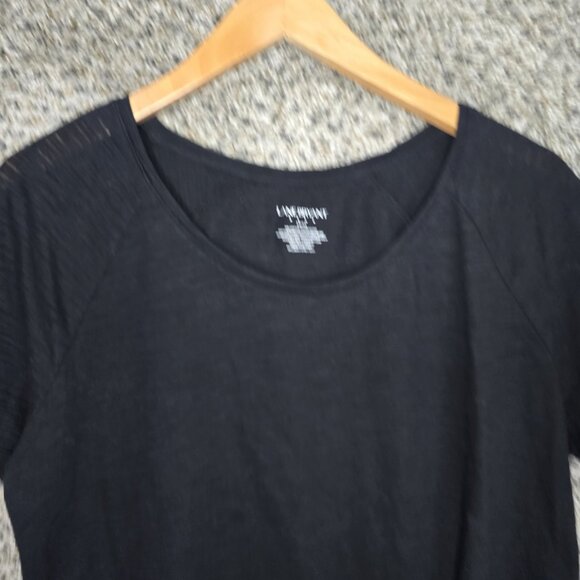 Lane Bryant Top Womens Plus 14/16 Black Slub Knit Scoop Neck Short Sleeve Casual - Picture 4 of 7